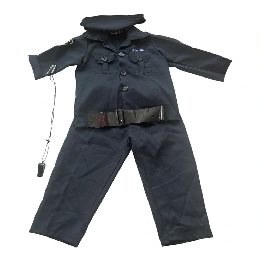Kids Police Officer Costume - Navy Blue Small 3T-4T